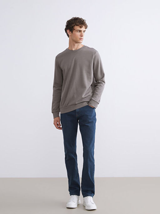 Bisiklet Yaka Erkek Sweatshirt