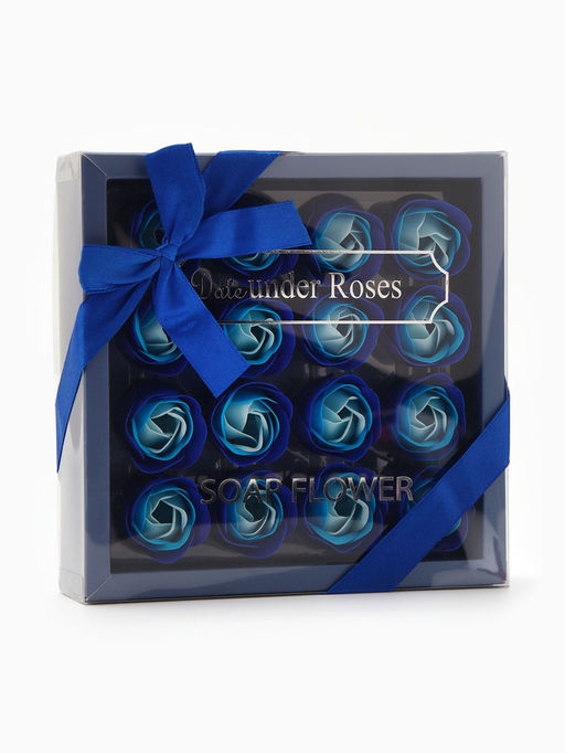 Набор мыльных роз в коробке 16 штук, бирюзово-белые - SB BEAUTY фото 5
