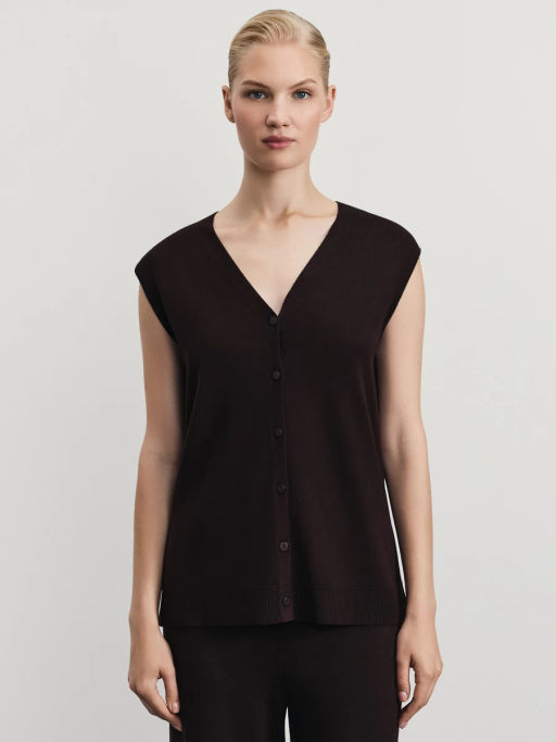 Жилет из вискозы с V-образным вырезом / Zarina фото 4