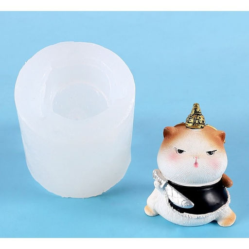 Молд силикононовый «Котик с рыбой-саблей» 5,2 х 5,2 х 5,7 см