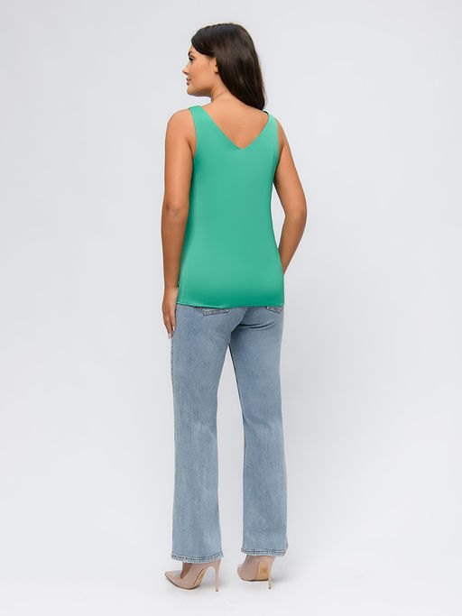 Топ зеленого цвета с V-образным вырезом - 1001dress фото 6