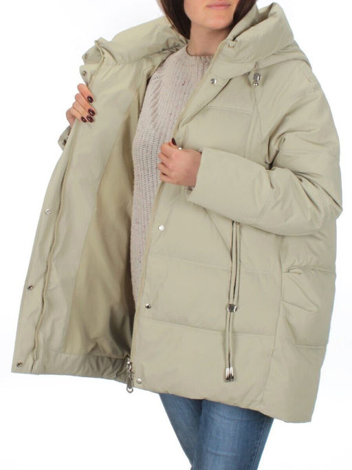H23-683 OLIVE Куртка зимняя облегченная женская (150 гр. холлофайбер) - Фабричный китай фото 7