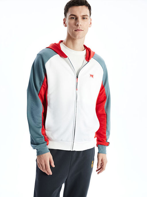 Kap??onlu Uzun Kollu Erkek Fermuarl? Sweatshirt