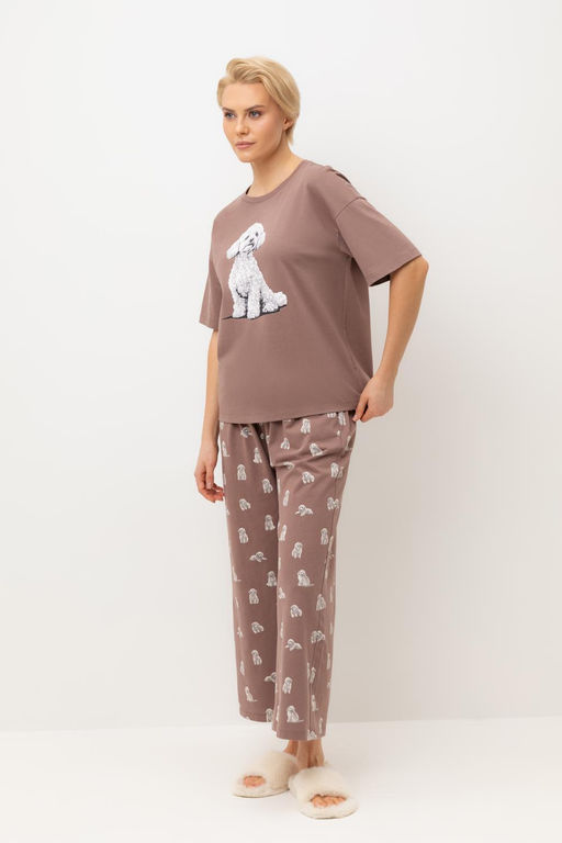 Е 20178/капучино,забавные пудели пижама жен - Very neat фото 3