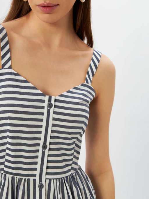 Платье Сарафан из хлопка с принтом полоска - Tantino фото 11