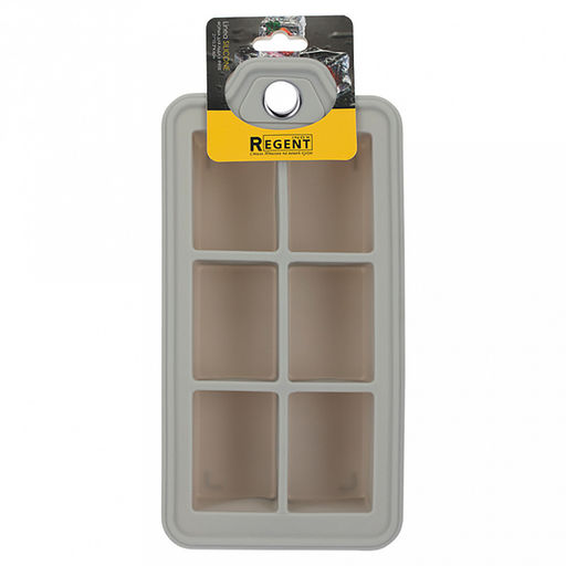 Форма для льда "Linea Silicone" 21х10,3x4,6см, 6 ячеек, силикон, серый, "Regent" (Китай)