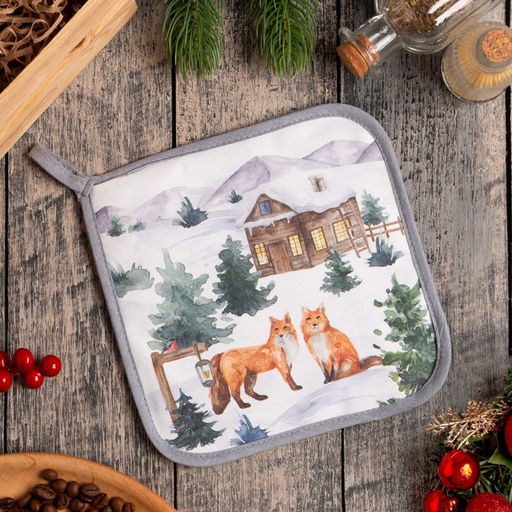 Цена за 2 шт. Прихватка Forest animals 19?19 саржа,100% х/л, ватин 250 г/м?