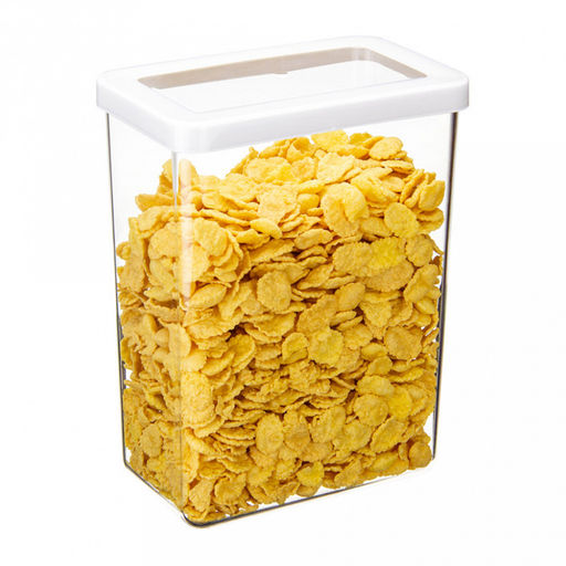 Банка для сыпучих продуктов пластмассовая Степ 2,5л, 16х10х21см, белый (Россия) - Домашняя мода фото 2