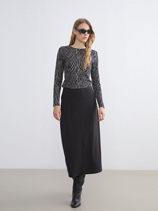 Bisiklet Yaka Desenli Bluz