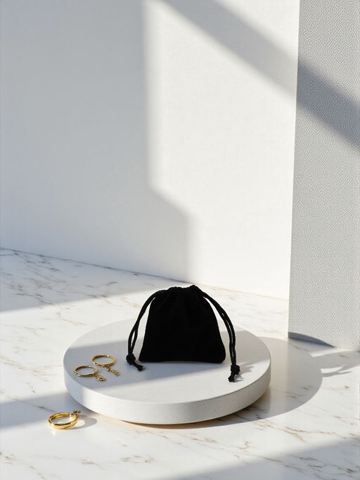 Набор мешочков для украшений подарочных 50 шт. бархатный, 5.5×5.5 см, чёрный