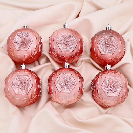 Ёлочные игрушки Чарлиз, шары новогодние, d=8 см, набор 6 шт.