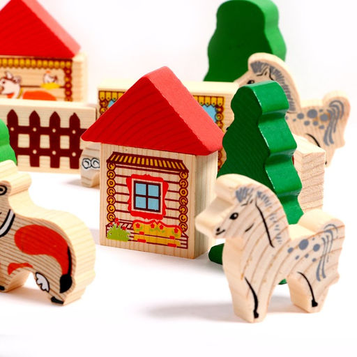 Конструктор деревянный «Ферма», 42 детали