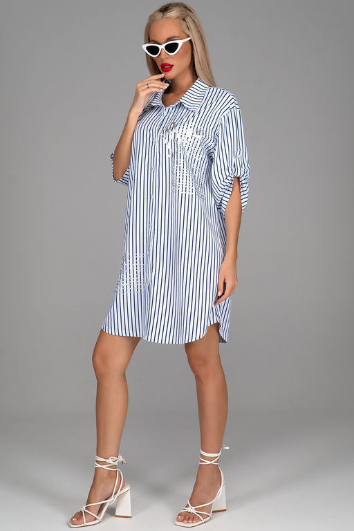 Платье  рубашка Молли (мелкая полоска) - Эльза фото 9