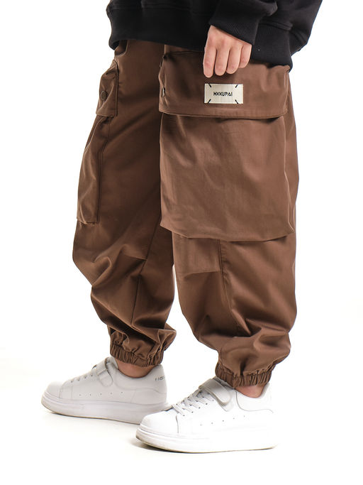 Джоггеры карго брюки унисекс 33-67077 черный - Mini maxi фото 13