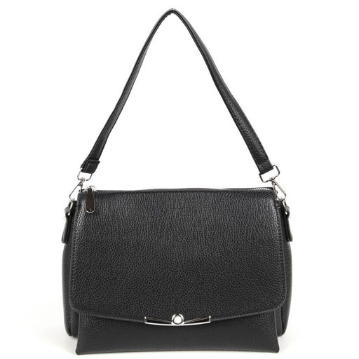 Женская сумка через плечо с тремя отделениями из эко кожи 8854 Блек - Cidirro фото 2