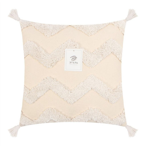 Наволочка декоративная Этель Бохо, 45х45 см, цвет молочный, 100% хлопок  фото 5