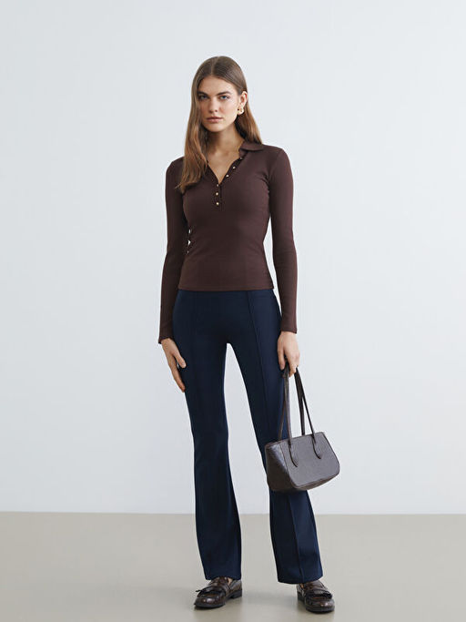 Ekstra Dar Fit ?spanyol Pa?a Kad?n Pantolon