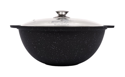 ЛА_АП_MARBLE (темный) Казан для плова 3,5 л со стекл.кр. арт. кмт37а