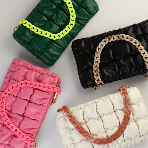 Цепочка для сумки, пластиковая, с карабинами, 23 17 мм, 68 см, цвет розовый кварц/золотой - Арт узор фото 5