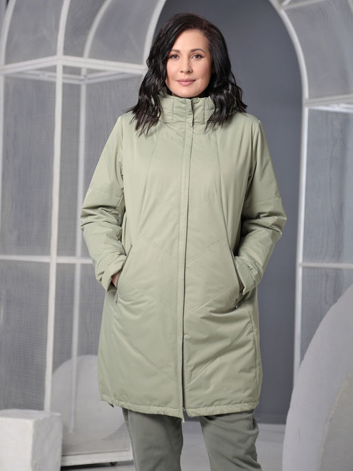 25119 Плащ утепл. оливковый - Dizzyway фото 2