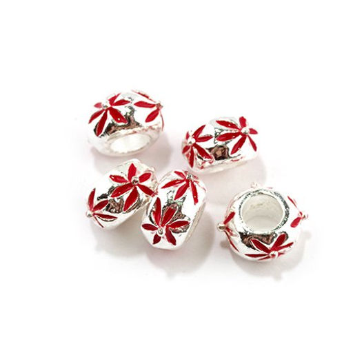 Бусины металлические с эмалью арт.PN-D8 цв.1 7х10мм, in Ø 5мм