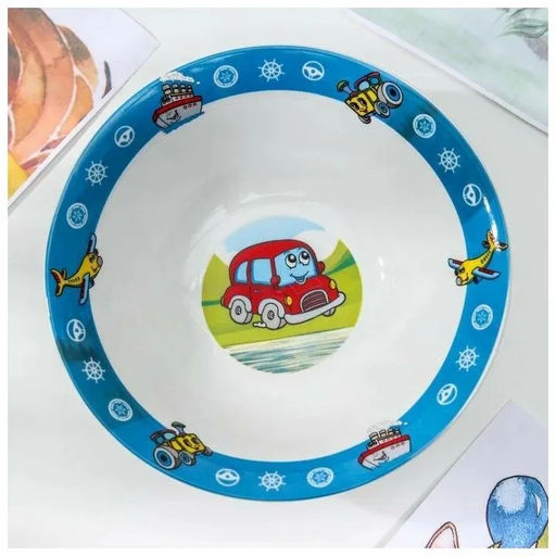 Набор Транспорт 3 предмета (тарелка 19 см, миска 18 см, кружка 240 мл) в под. уп. арт.MFK04001 /МФК/  фото 4