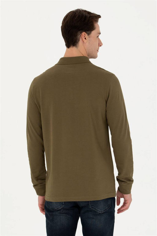 Мужской базовый свитшот цвета хаки Неожиданная скидка в корзине - U.s. polo assn фото 5