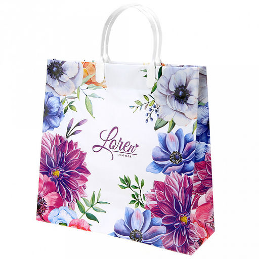 Пакет подарочный мягкий пластик с пластиковой ручкой 30х30см "Лорен", 150 мкм, ламинированный (Россия)
