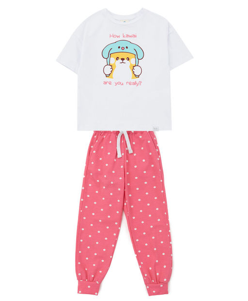 Пижама с принтом мультицвет для девочки Button Blue