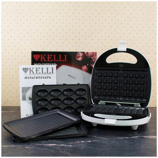 Вафельница-Мультипекарь со съемн пластинами эл. "Kelli", арт. KL-1701