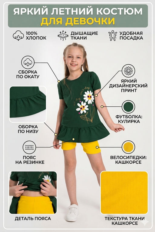 Костюм М224022Па зеленый - Елена фото 7