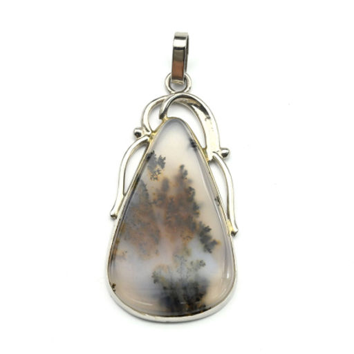 Кулон агат моховой в посеребрении 25*53мм. - Радуга камня фото 5