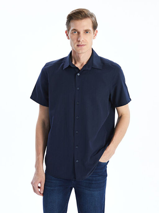 Regular Fit K?sa Kollu Poplin Erkek G?mlek