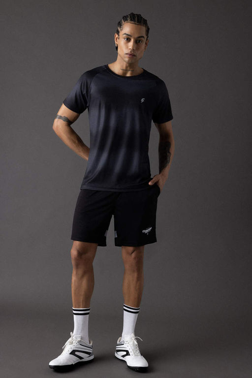 DeFactoFit Облегающая футболка с круглым вырезом и рисунком в стиле спортсмен с короткими рукавами  фото 3