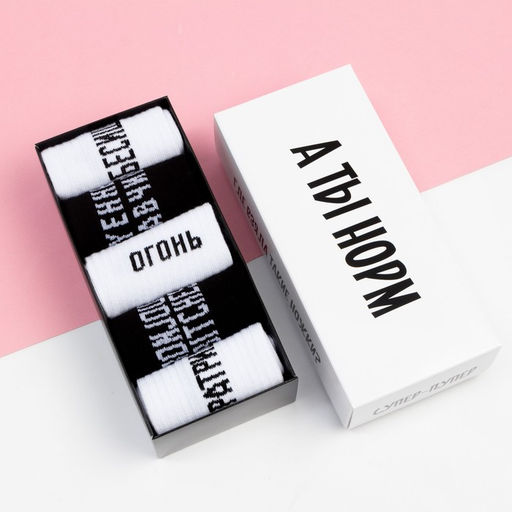 Носки женские KAFTAN «А ты норм», набор 5 пар, размер 36-39 (23-25 см)