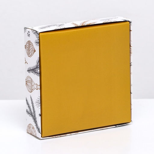 Коробка под 4 конфеты, 12.6×12.6×3.5 «Новогодние игрушки»