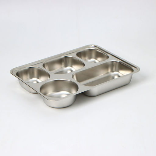 Поднос, 5 секций, 28×22×4 см, нержавеющая сталь, серебристый