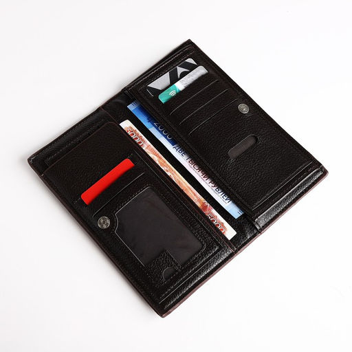 Портмоне мужское на магните, отдел для купюр, для карт, цвет коричневый - Simaland фото 4