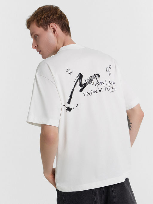 Футболка мужская белая Любi ноччу и днём гарачым агнём - Mark formelle фото 8