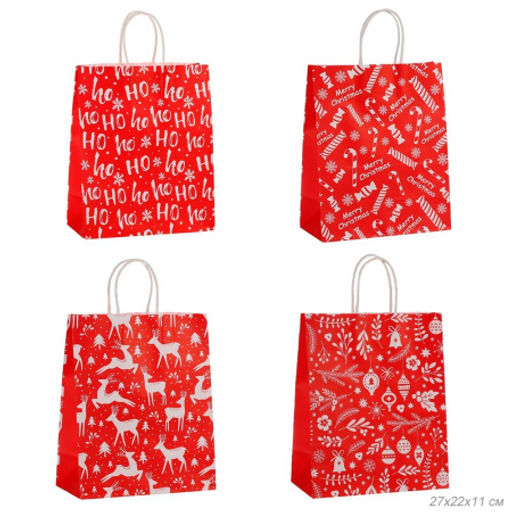 Цена за 12 шт. Пакет подарочный 27х22х11 / NG27 /уп 12/960/Новый год