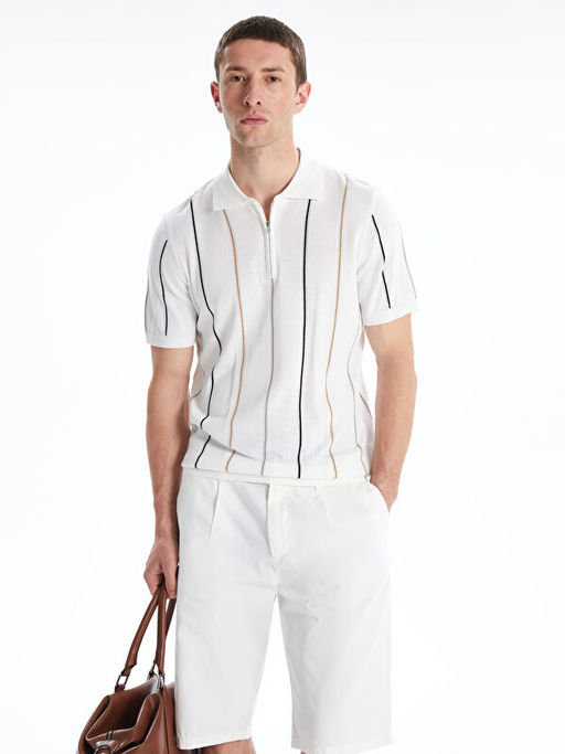 Polo Yaka K?sa Kollu Erkek Triko Kazak