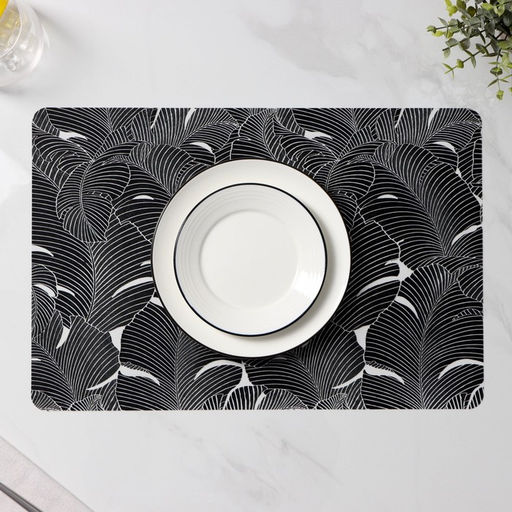 Салфетки сервировочные на стол «Мираж», 4 шт., 30×45 см, чёрные