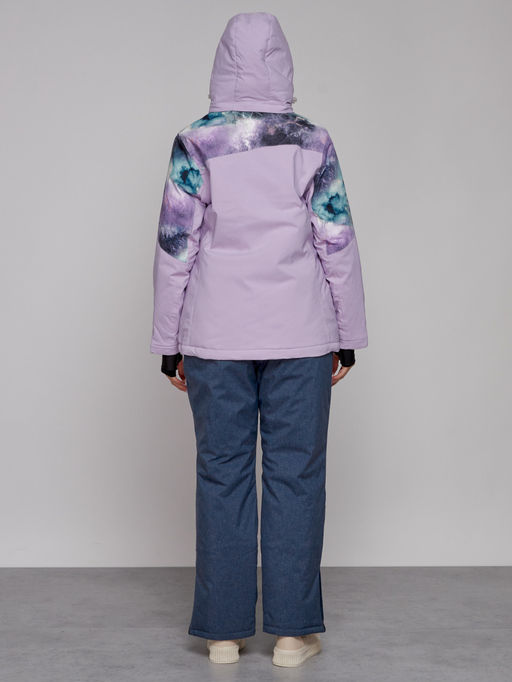 Горнолыжная куртка женская зимняя великан фиолетового цвета 2263F - Chunmai фото 11