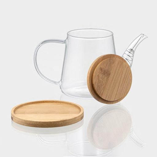 Заварочный чайник BellaTenero «Бамбук», 600 мл, 19×11.3×12.2 см, с бамбуковой крышкой, металлический фильтр, стекло