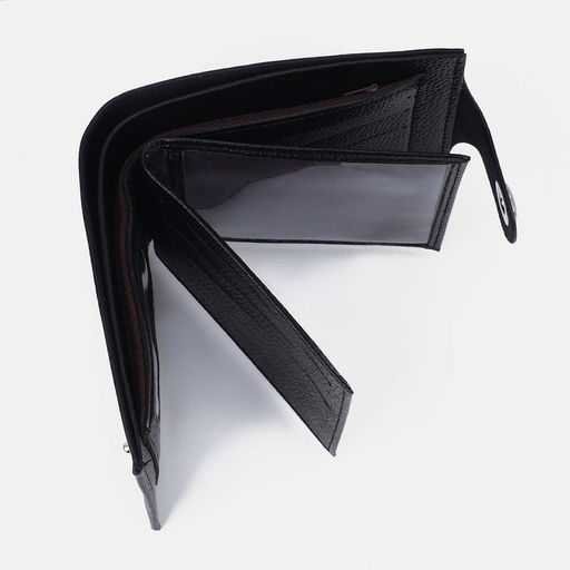 Портмоне мужское на магните, отдел для купюр, для монет, для карт, цвет чёрный - Simaland фото 3