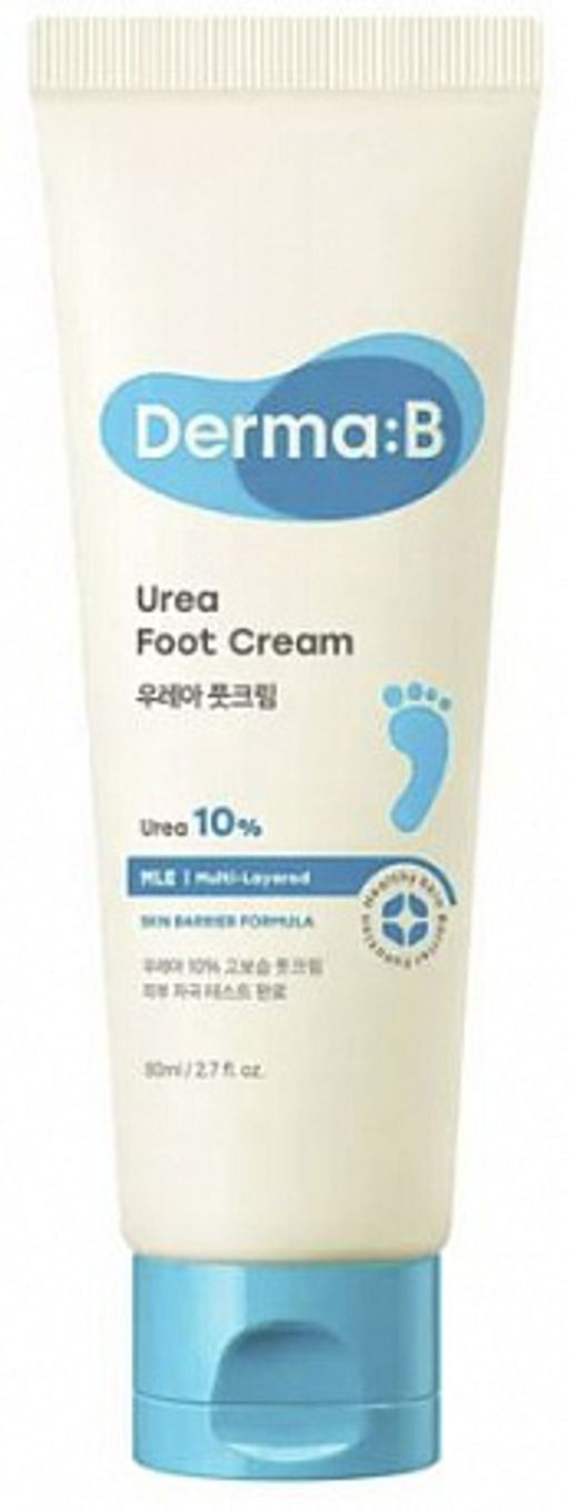 Derma:B Urea 10 Foot Cream, 80ml - Смягчающий ламеллярный крем для ног с мочевиной