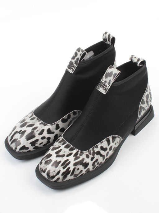01-B44B-81H WHITE/LEOPARD Ботинки демисезонные женские (натуральная кожа, текстиль, байка) - Фабричный китай фото 3