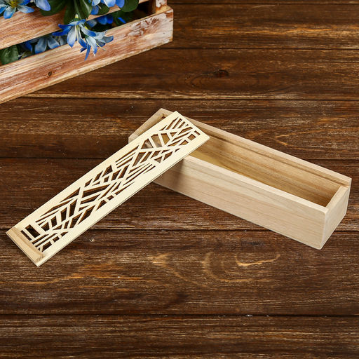 Цена за 6 шт. Шкатулка для росписи дерево «Геометрия», для творчества, декора, 4×19.3×5.5 см