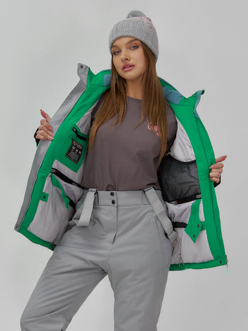 Горнолыжный костюм женский зимний бирюзового цвета 0709_1Br - Chunmai фото 18