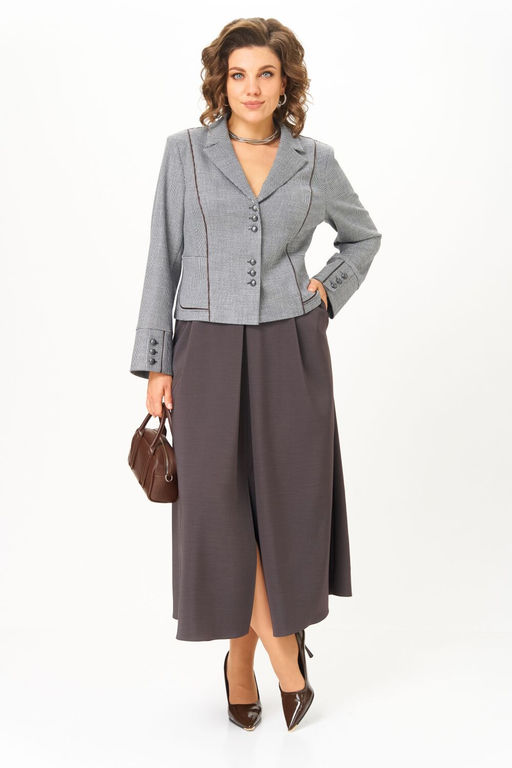 Костюм Aira Style 24133 серо-коричневый